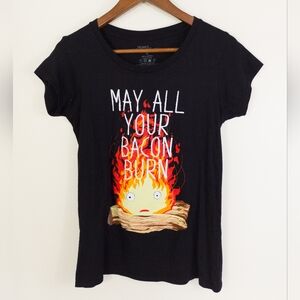 Studio Ghibli Howl's Moving Castle Calcifer Bacon Curse Top Size Medium